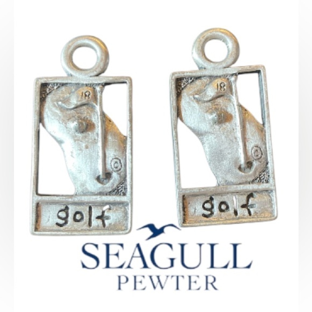 Golf Lovers Seagull Pewter Accent Charm‎ Made in Pugwash, Nova Scotia